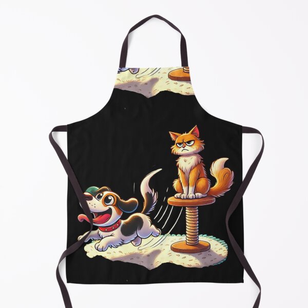 Item preview, Grumpy Cat vs. Tail-Chasing Dog Cartoon designed and sold by Desireehaz.