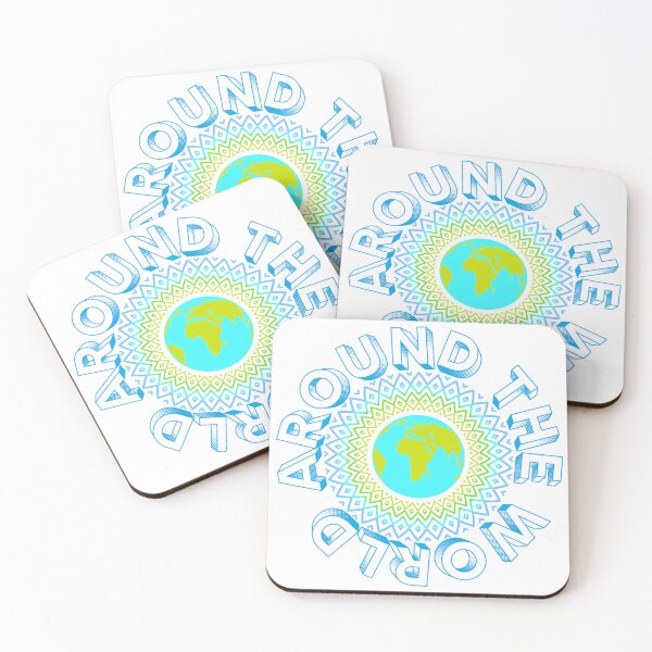 Item preview, Around the world (blue) designed and sold by 24annie24.
