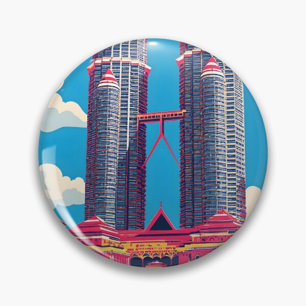 Item preview, Petronas Twin Towers Malaysia Vintage Travel Tourism designed and sold by TravelersGems.