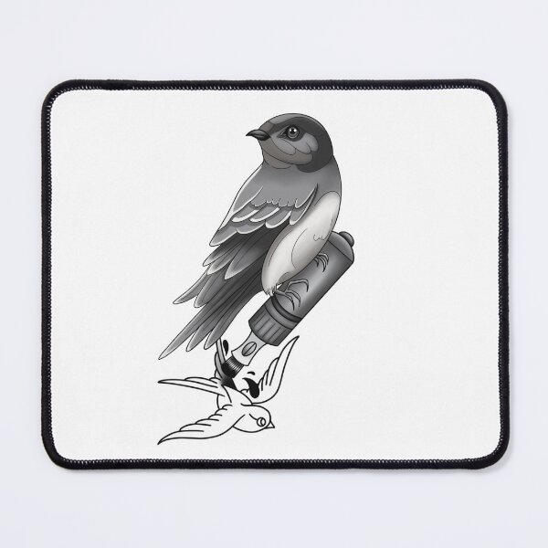 Item preview, B&W Swallow bird tattooing a swallow bird designed and sold by theartsyeq_art.