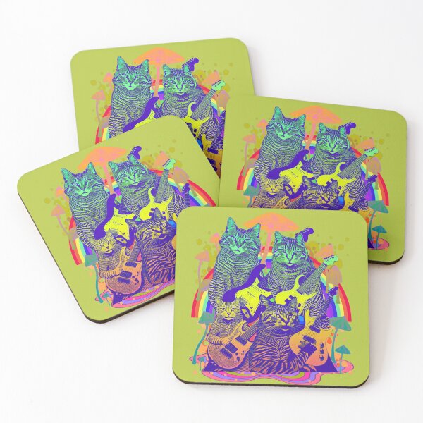 Item preview, Guitar Cats - Psychedelic 60's Classic Rock Kittens designed and sold by blueversion.