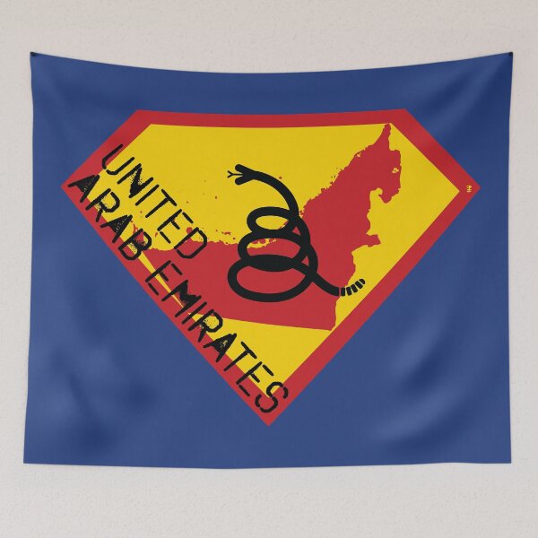 Item preview, UNITED ARAB EMIRATES Spell Out - Freedom Is The Superpower - Modern Gadsden Snake Flag - Dont Tread On Me SUPERHERO design designed and sold by pelagio.