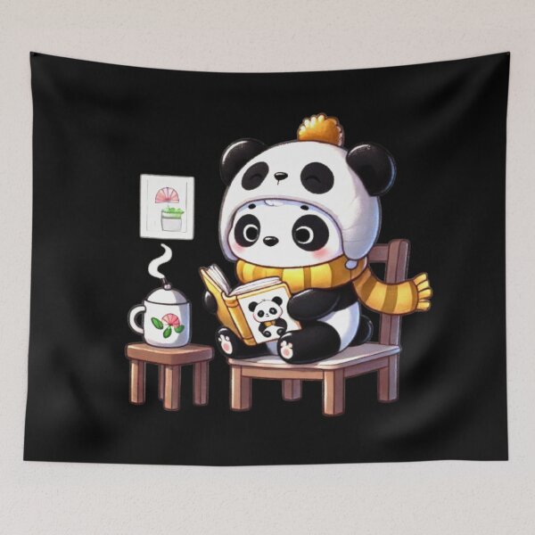 Item preview, All the Cool Kids are Reading, Book Panda Lovers  designed and sold by Creat-Des.
