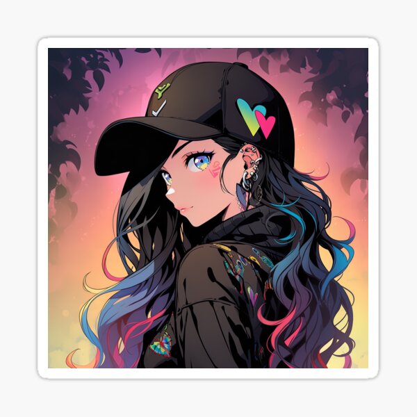 Item preview, Edgy Pink Sunset Anime Girl designed and sold by bubblegoth.