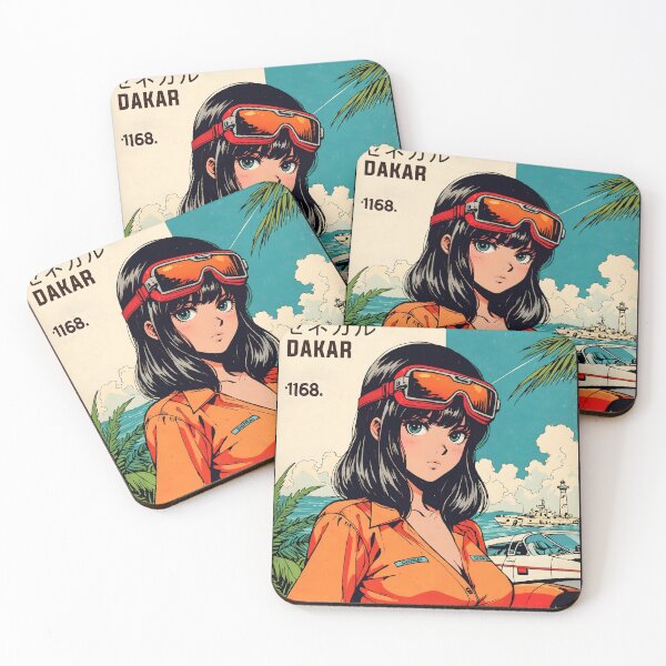 Item preview, Dakar Senegal Retro Anime Girl 80s Vintage Travel designed and sold by Retro-Anime9.