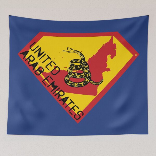 Item preview, UNITED ARAB EMIRATES Spell Out - Freedom Is The Superpower - Gadsden Snake Flag - Dont Tread On Me SUPERHERO design designed and sold by pelagio.