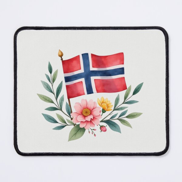 Item preview, Norwegian Pride Floral Flag Design - Nordic Beauty Blossoms designed and sold by jeshands.