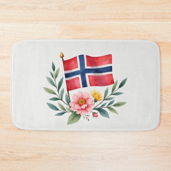 Item preview, Norwegian Pride Floral Flag Design - Nordic Beauty Blossoms designed and sold by jeshands.