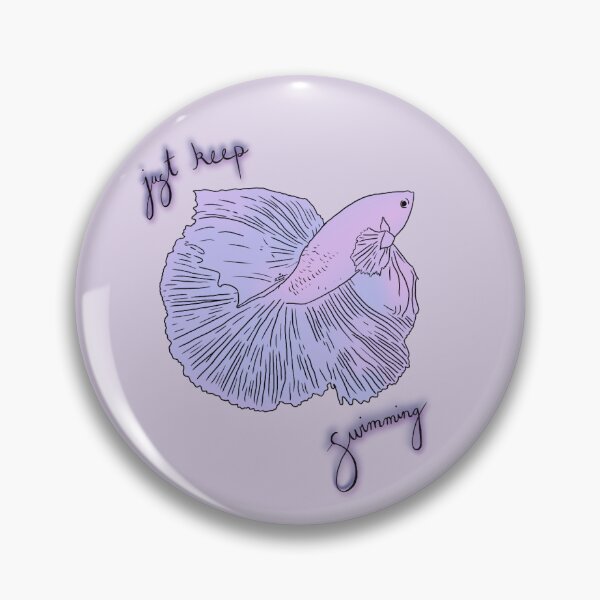Item preview, Just Keep Swimming Purple Fish designed and sold by Evie Nevada.