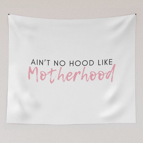 Item preview, Ain't No Hood Like Motherhood. Funny Mom Life and Motherhood Quote. Black and Pink. designed and sold by That Cheeky Tee.