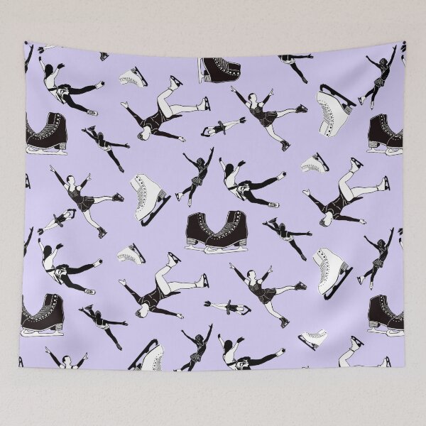 Item preview, Figure Skating Female Silhouettes on Pastel Purple Background designed and sold by PD-Skating.