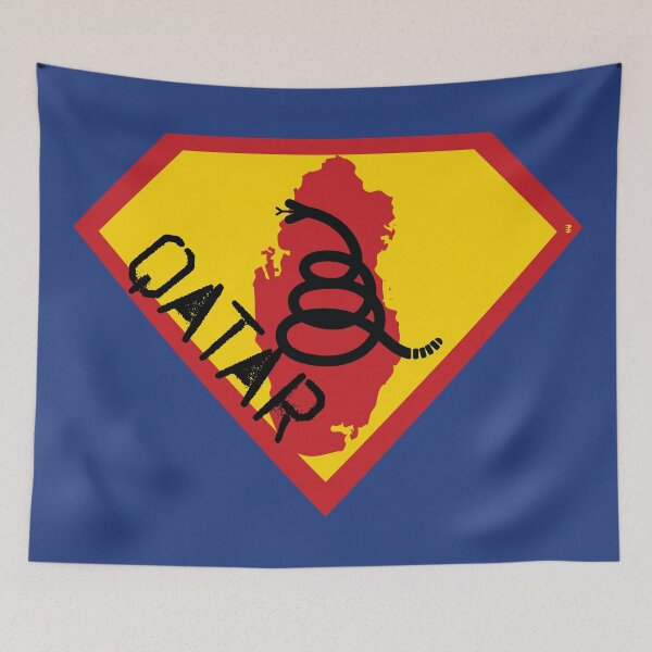 Item preview, QATAR  Spell Out - Freedom Is The Superpower - Modern Gadsden Snake Flag - Dont Tread On Me SUPERHERO design designed and sold by pelagio.