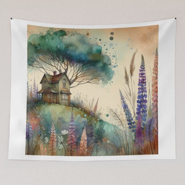 Item preview, Whimsical Cottage by Watercolor designed and sold by Beyondnote-Art.