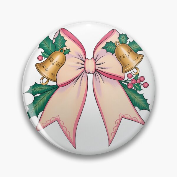 Item preview, Christmas Bell & Holly Bow – Festive Holiday Gift Topper designed and sold by LoliDesignShop.