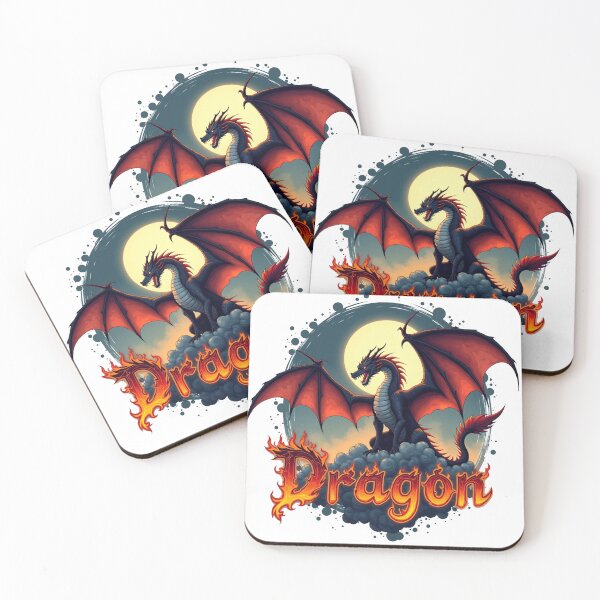 Item preview, Imposing dragon under the full moon. designed and sold by JonelleTshirts.