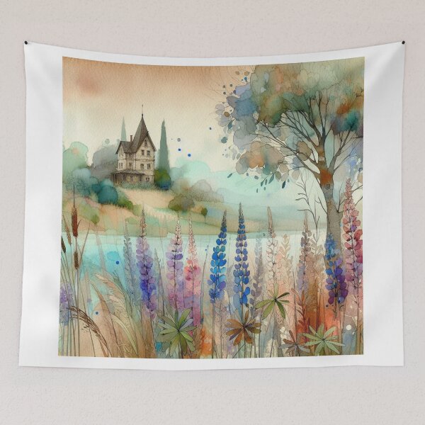 Item preview, Whimsical Cottage by Watercolor designed and sold by Beyondnote-Art.