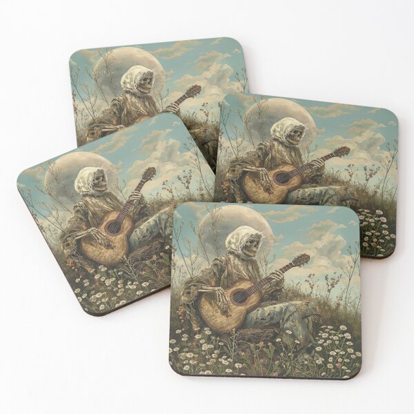 Item preview, Skeleton Ballad in a Field of Daisies designed and sold by WarpWeft.