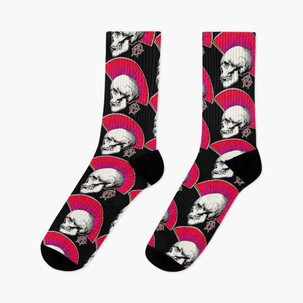 Item preview, Anarchy Skull with Mohawk - Print designed and sold by Earth Nature Creations.