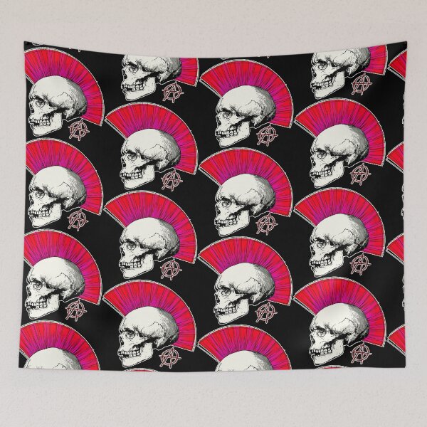 Item preview, Anarchy Skull with Mohawk - Print designed and sold by Earth Nature Creations.