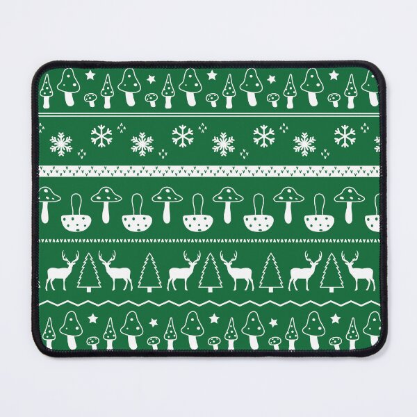 Item preview, Mushroom Fair Isle Holiday Green designed and sold by VintageStyle.