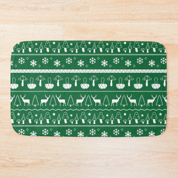 Item preview, Mushroom Fair Isle Holiday Green designed and sold by VintageStyle.
