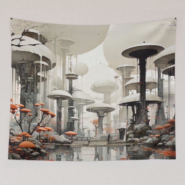 Item preview, Futuristic Mushroom Forest designed and sold by bloorose.