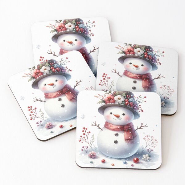 Artikelvorschau, Schicker Schneemann mit floraler Note entworfen und verkauft von artivibestudio.