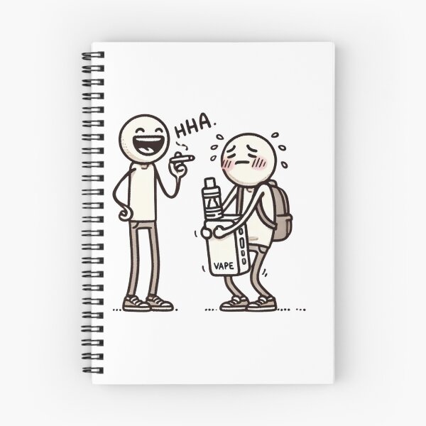 Item preview, Funny Stick Figure Cartoon – Smoker Laughing at Embarrassed Vaper designed and sold by mkzmerch.