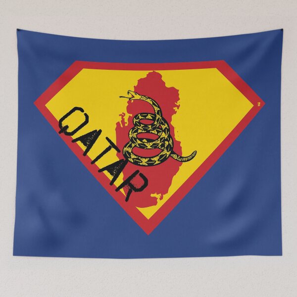 Item preview, QATAR  Spell Out - Freedom Is The Superpower - Gadsden Snake Flag - Dont Tread On Me SUPERHERO design designed and sold by pelagio.
