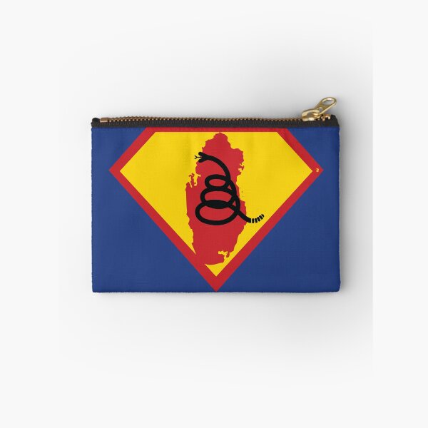 Item preview, QATAR  - Freedom Is The Superpower - Modern Gadsden Snake Flag - Dont Tread On Me SUPERHERO design designed and sold by pelagio.