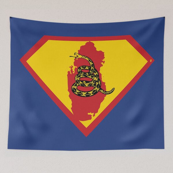 Item preview, QATAR  - Freedom Is The Superpower - Gadsden Snake Flag - Dont Tread On Me SUPERHERO design designed and sold by pelagio.