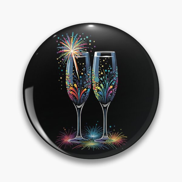 Item preview, New Year's Toast with Fireworks designed and sold by LyssasMindArt.
