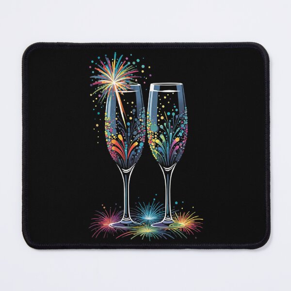 Item preview, New Year's Toast with Fireworks designed and sold by LyssasMindArt.