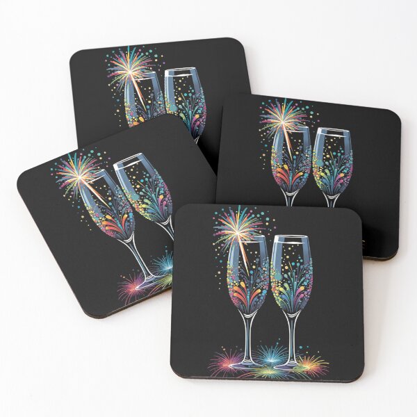 Item preview, New Year's Toast with Fireworks designed and sold by LyssasMindArt.