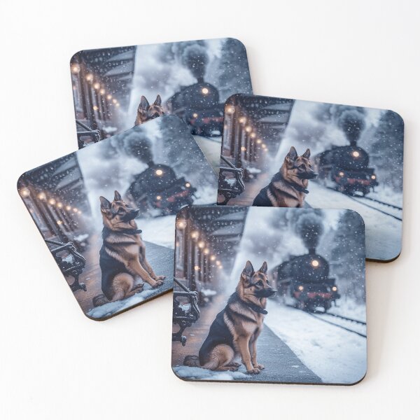 Item preview, Loyal German Shepherd At Train Station designed and sold by Nocturne  Paws.
