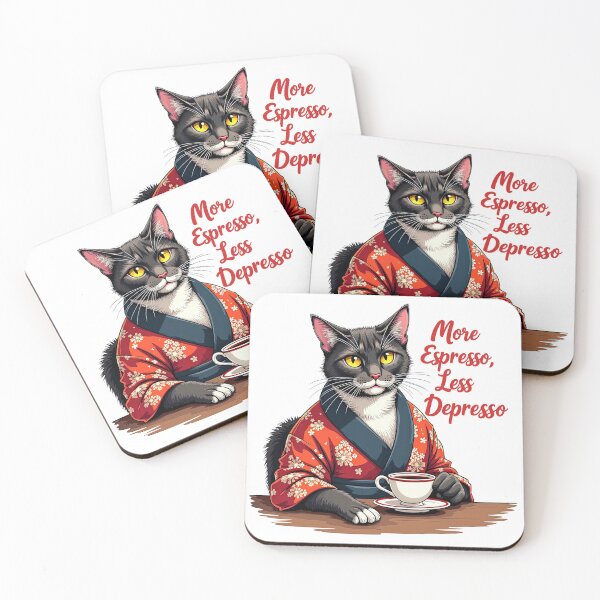Item preview, Espresso Cat - More Espresso Less Depresso designed and sold by jeasolar.