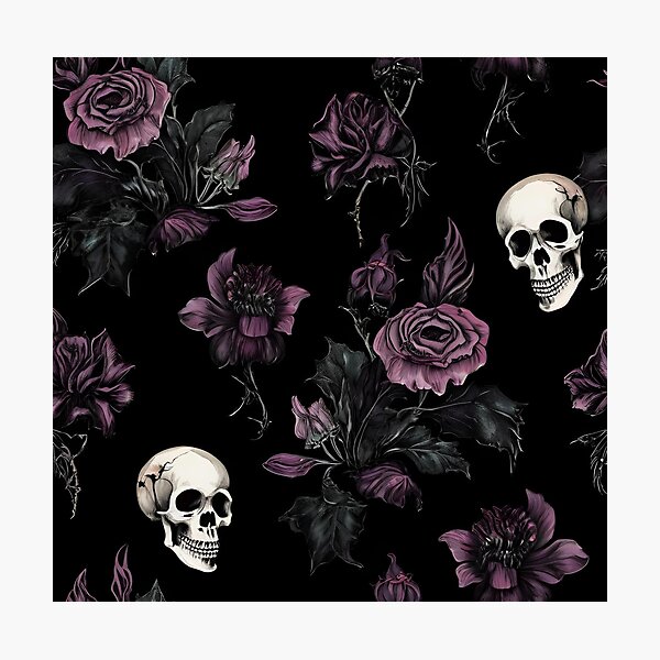 Item preview, Gothic purple floral  designed and sold by VioletSky-Arts.