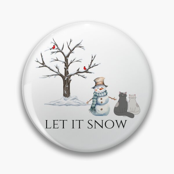 Item preview, Let It Snow Winter Land Cat Lovers Cat Parents Snowman Birds on a Tree designed and sold by CCKimShop.