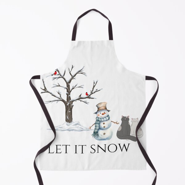 Item preview, Let It Snow Winter Land Cat Lovers Cat Parents Snowman Birds on a Tree designed and sold by CCKimShop.