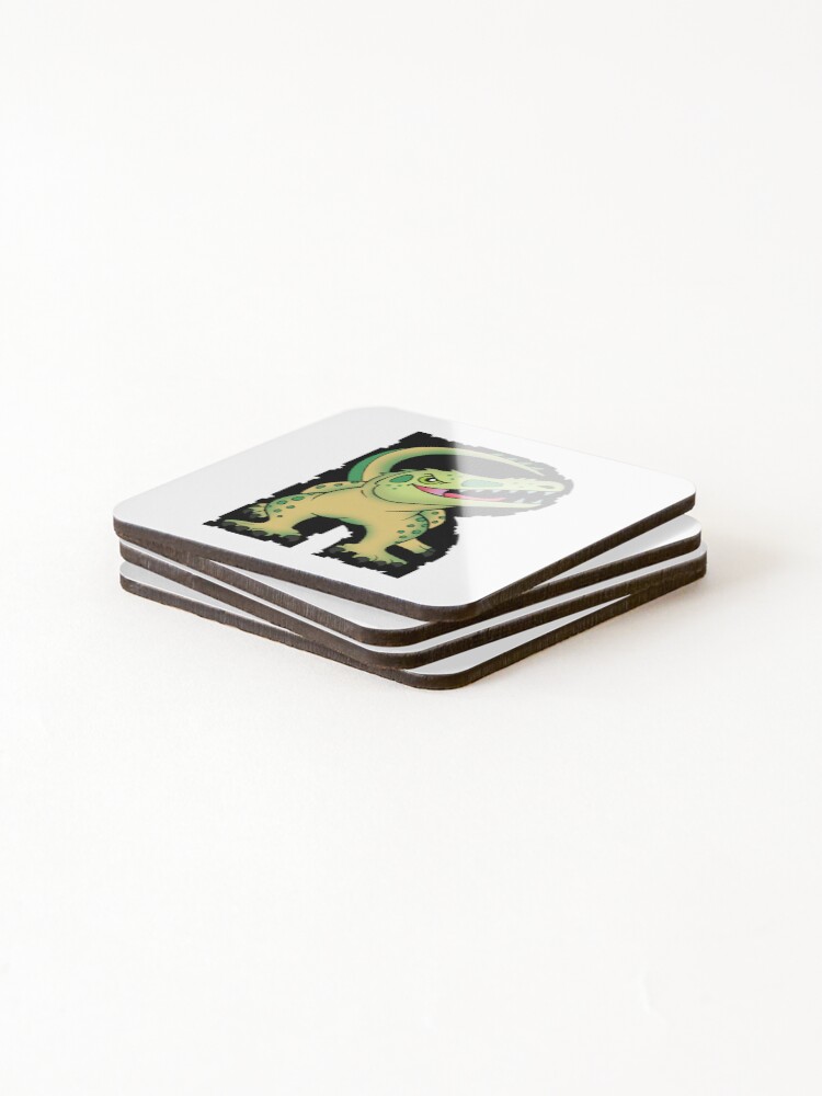 Thumbnail 4 of 5, Coasters (Set of 4), Letter R Riojasuchus designed and sold by alphatoons.