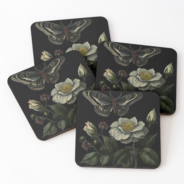 Item preview, Dark floral and ivory moth designed and sold by VioletSky-Arts.