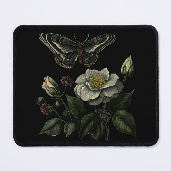 Item preview, Dark floral and ivory moth designed and sold by VioletSky-Arts.