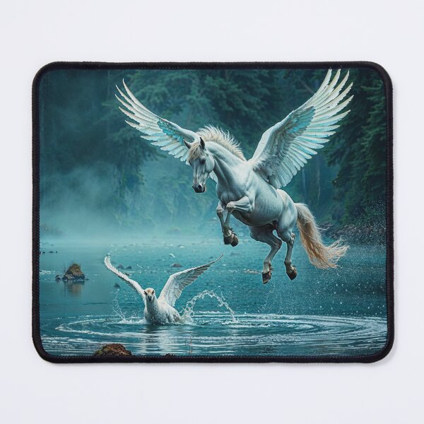 Item preview, Pegasus Landing in a Pond designed and sold by Skye Ryan-Evans.