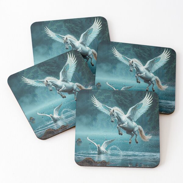 Item preview, Pegasus Landing in a Pond designed and sold by Skye Ryan-Evans.