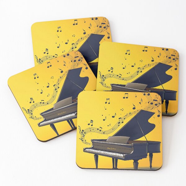 Item preview, Piano Harmony Flow Yellow and Black Minimalism designed and sold by RadDeck.