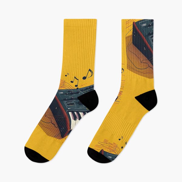 Item preview, Piano Keys Yellow and Black Melody Art designed and sold by RadDeck.