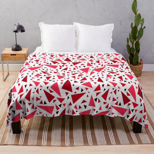 Item preview, crimson red triangles on white retro background designed and sold by fuzzyfox.