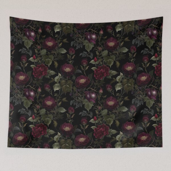 Item preview, Dark maroon floral pattern  designed and sold by VioletSky-Arts.