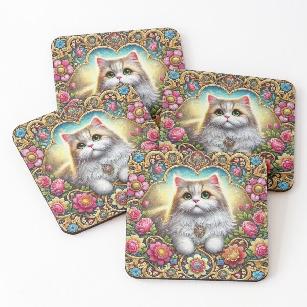 Item preview, Persian Cat in Beautiful Floral Zen Flower Garden designed and sold by Illuministique.