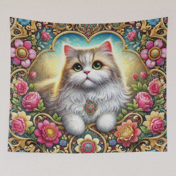 Item preview, Persian Cat in Beautiful Floral Zen Flower Garden designed and sold by Illuministique.